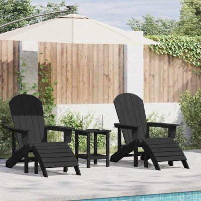 vidaXL Mobilier de lounge pentru grădină 3 pcs Negru 38 x 38 x 46cm 3335848 foto