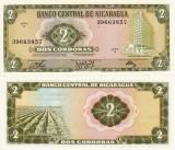Nicaragua 2 Cordobas 1972 UNC Bancnota Necirculata