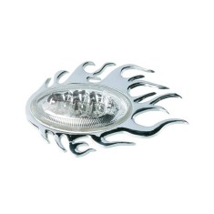 Ornament 3D Flaming crom 105x65 mm pentru Peugeot Citroen