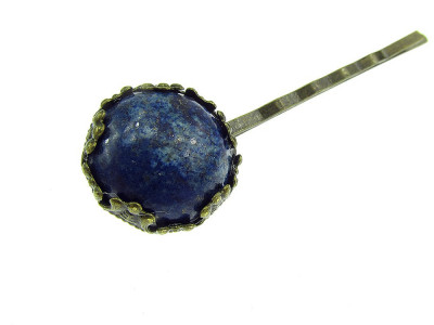 Agrafa de par cu piatra naturala lapis lazuli foto