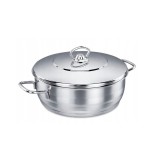 Oala cu capac din inox, 24X6cm 3.6litri, compatibila cu toate tipurile de aragaz, Korkmaz