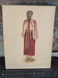 Fată t&acirc;nără din Muscel, Muntenia , planșa nr. 048 din Portul popular rom&acirc;nesc, de Alexandrina Enăchescu, Scrisul Rom&acirc;nesc, Craiova, 1944