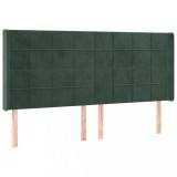 Cumpara ieftin Tablie pat cu aripioare verde inchis 163x16x118/128 cm catifea