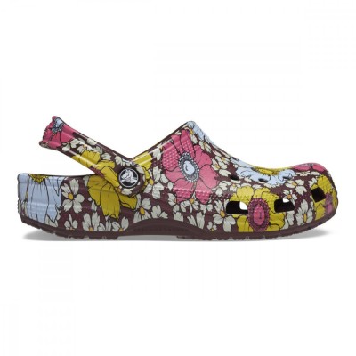 Saboti Crocs Classic Retro Floral Clog Multicolor - Dark Cherry/Multi foto