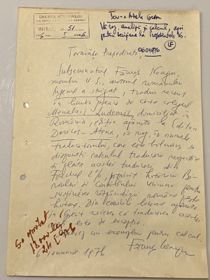 Fanus Neagu - document vechi - semnatura olografa foto