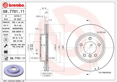BREMBO 09.7701.11 PRIME LINE - UV Coated Disc frana foto