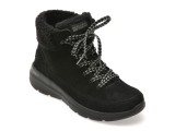 Ghete SKECHERS negre, GLACIAL ULTRA, din piele intoarsa