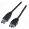 Cablu USB A mufa, USB A soclu, USB 3.0, lungime 3m, negru, ASSMANN - AK-300203-030-S