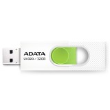 MEMORIE USB 3.2 ADATA 32 GB, retractabila, carcasa plastic, alb / verde, &quot;AUV320-32G-RWHGN&quot; (timbru verde 0.03 lei)