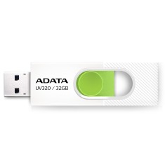 MEMORIE USB 3.2 ADATA 32 GB, retractabila, carcasa plastic, alb / verde, &quot;AUV320-32G-RWHGN&quot; (timbru verde 0.03 lei)