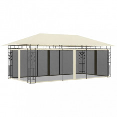 Pavilion cu plasa anti-tantari, crem, 6 x 3 x 2,73 m foto