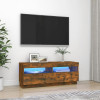 Comoda TV cu lumini LED, stejar fumuriu, 100x35x40 cm GartenMobel Dekor, vidaXL