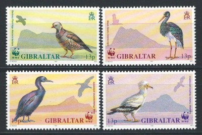 Gibraltar 1991 Mi 619/22 MNH - WWF: pasari foto