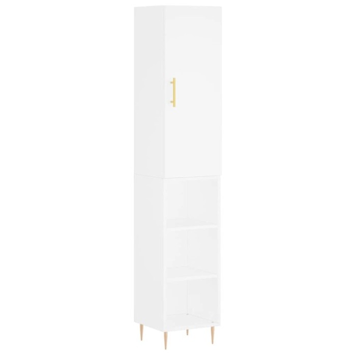 Dulap inalt, alb, 34,5x34x180 cm, lemn prelucrat