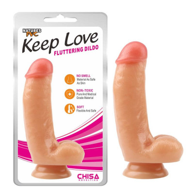 Dildo Clasic Cu Ventuza Keep Love Fluttering, Natural, 17 cm foto