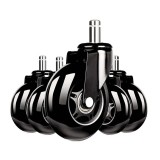 Set 5 roti universale din silicon, pentru scaune de birou/gaming, diametru 3 inch, negre