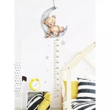 Cumpara ieftin Sticker Perete Autocolant cu Centimetru pentru Copii - Ursulet pe Luna