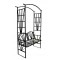 Arcada metalica, pergola, pentru gradina, cu banca, 114x45x208 cm