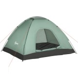 Outsunny Cort Iglu 2 Locuri Camping Ușă Fermoar Plasă Tantari Geantă Transport 206x185x120cm Verde | Aosom Romania