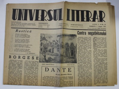 ZIARUL &amp;#039; UNIVERSUL LITERAR &amp;#039; , ANUL L , NR. 32 , 2 AUGUST , 1941 foto