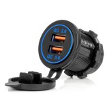 Incarcator auto waterproof 2xUSB Quick Charge 3.0 12V/24V AMiO