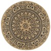 Covor iuta Gossi, 120 cm, albastru inchis, imprimeu floral, tesut manual