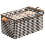 Cutie Depozitare, Capac Transparent, Model In Carouri, Model Mare, Maro