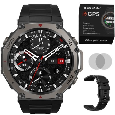 Ceas smartwatch barbati, GloryFitPro by BIRAI&amp;reg;, ecran AMOLED 1.43&amp;quot;, inteligent, fitness, sport, rezistent apa 5ATM, smart, notificari, wireless, apel foto