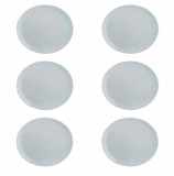 Set servire format din 6 farfurii cu bordura ondulata, Opal, Gri, 26 cm,260 ml, Oem