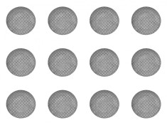 Set Farfurii 12 piese pentru Fructe, din Portelan Alb, Model Gri, diametru 19.6 cm