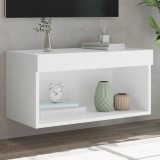Comodă TV cu lumini LED, alb, 60x30x30 cm