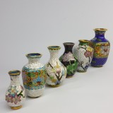 Set vaze vintage bronz si email - CLOISONNE