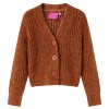 Cardigan tricotat pentru copii, coniac, 92, vidaXL