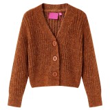 Cardigan tricotat pentru copii, coniac, 92, vidaXL