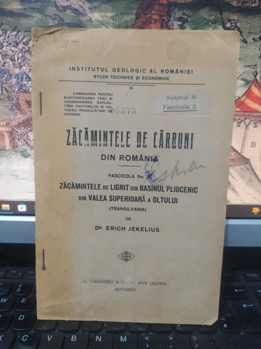 Erich Jekelius, Zăcămintele de lignit din basinul pliocenic din Valea superioară a Oltului, Transilvania, București, circa 1935, 193
