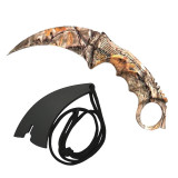 Cumpara ieftin Cutit de vanatoare IdeallStore, karambit tip CS:GO, Claw of Nature, multicolor, teaca cu snur inclusa