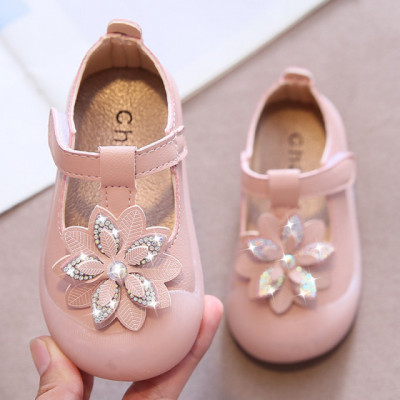 Pantofiori roz pudra pentru fetite - Floare de colt (Marime Disponibila: 12-18 foto