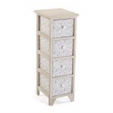 Organizator baie cu 4 cosuri Lili Flowers, Versa, 25 x 30 x 72 cm, MDF