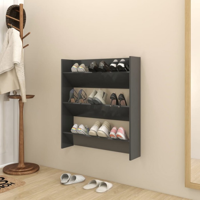 Pantofar de perete, gri, 80x18x90 cm, PAL
