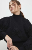 Answear Lab pulover de damă, culoarea negru, pe g&acirc;t