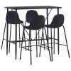 VidaXL Set mobilier de bar, 5 piese, negru, material textil 3051297