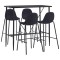 vidaXL Set mobilier de bar, 5 piese, negru, material textil 3051297