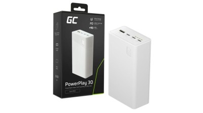 Greencell PowerPlay 30 - baterie externă albă cu o capacitate de 30.000mAh, 22.5W, 4 porturi foto