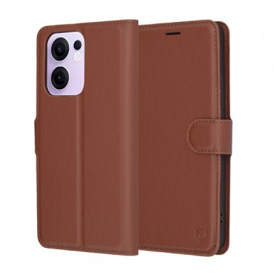 Husa pentru Oppo Reno13 FS 5G / Reno13 F 4G / Reno13 F, Techsuit, Leather Folio, Maro foto