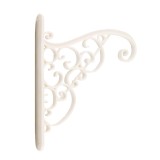 Suport ghiveci flori Akant, pentru perete, plastic, alb, 20 x 23 cm