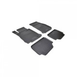 Covorase Cauciuc Tip Tavita BMW Seria 1 F20/F21 (2011-2019) + Protectie Tunel Spate - ALM, Negru