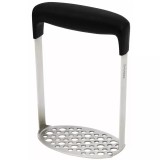 Zdrobitor pentru cartofi si legume din inox, maner ergonomic antiderapant, 18 x 11 cm, argintiu &ndash; negru, Kinghoff