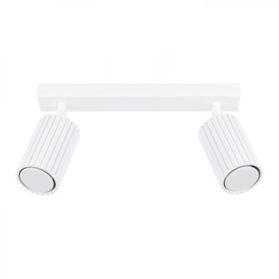 Lampă De Tavan Karbon Alb Din Aluminiu, 2 Becuri Tub Minimalist De Interior foto