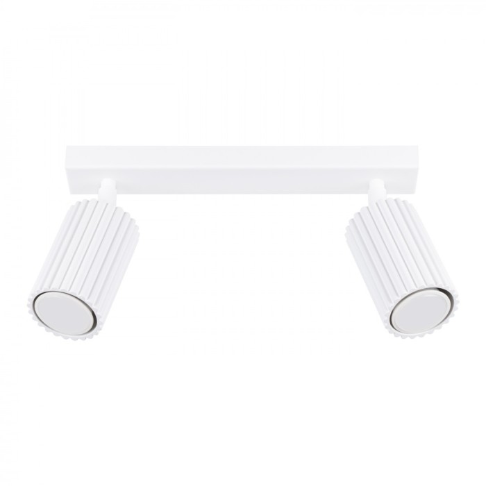 Lampă De Tavan Karbon Alb Din Aluminiu, 2 Becuri Tub Minimalist De Interior