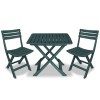 VidaXL Set mobilier bistro pliabil, 3 piese, verde, plastic 43582